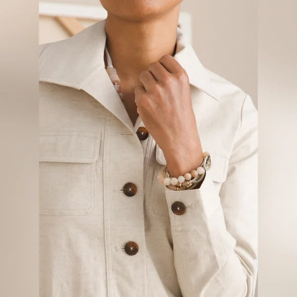 CHICOS | Utility Jacket | Size 8-10 | Cream - Picture 2 of 12